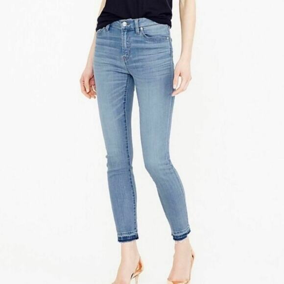 J. Crew Lookout Released Hem High Rise Skinny Jean Boater Wash sz 25 - Picture 1 of 9